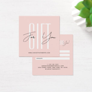 carte cadeau blush écriture typographique d'entrep