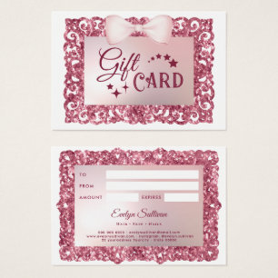 Carte cadeau Bow à cadre rose