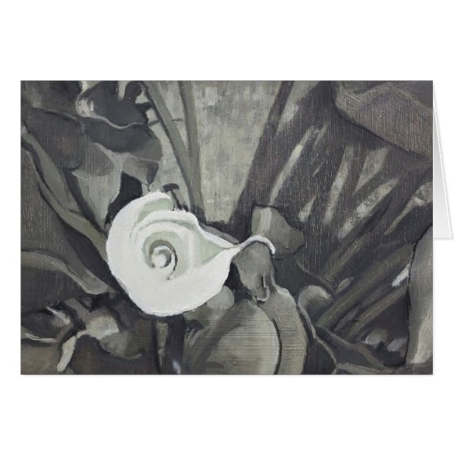 Carte-cadeau Calla Lily Fibonacci Gris (Devant horizontal)