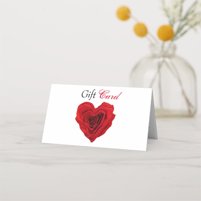 Carte cadeau Cartes en forme de coeur Rose rouge V (Devant)