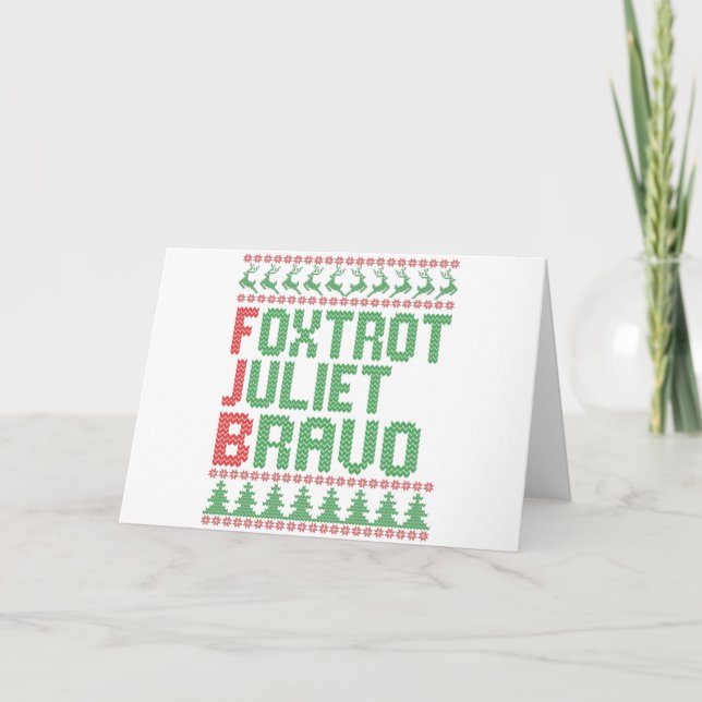 Carte Cadeau Chemise de Noël dégueu Foxtrot Juliet Bravo (Devant)