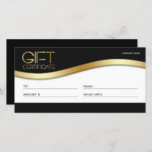 Carte cadeau Clean Business Black and Gold Wave
