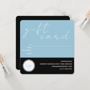 CARTE CADEAU CLIENT LOGO D'AFFAIRES NOIR BLEU MODE