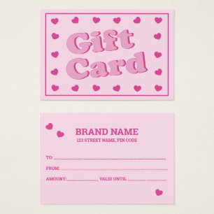 Carte cadeau Coeurs rétro rose mignonne