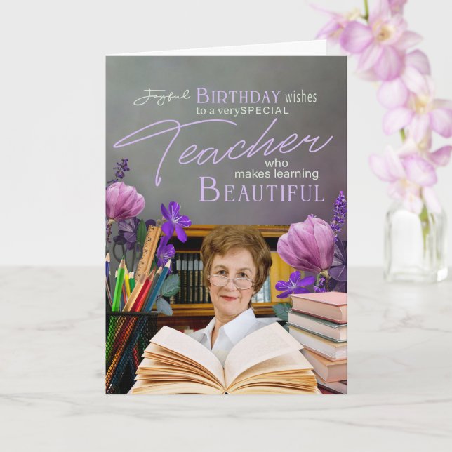Carte Cadeau commémoratif d'anniversaire pour un profess (Orchidée)