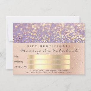 Carte cadeau Confetti Gold Rose Purple Maquillage