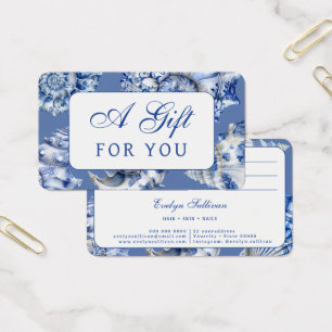 Carte cadeau Coquillages bleu océan