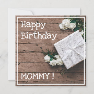 Carte Cadeau Crochet vintage Fleurs blanches Beau annive