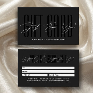 carte cadeau d'affaires typographie de script mode