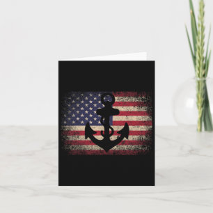 Carte Cadeau d'ancrage du 4 juillet Drapeau américain - 