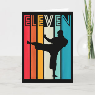 Carte Cadeau d'anniversaire 11 ans Karaté Taekwondo Rétr