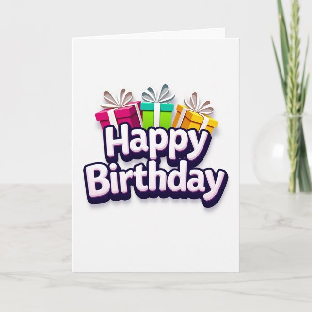 Carte cadeau d'anniversaire 3D (Devant)