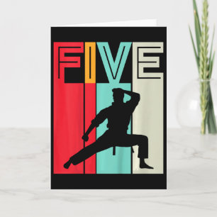 Carte Cadeau d'anniversaire 5 ans Karaté Taekwondo Rétro