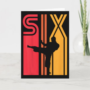 Carte Cadeau d'anniversaire 6 ans Karaté Taekwondo Rétro