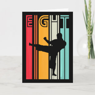 Carte Cadeau d'anniversaire 8 ans Karaté Taekwondo Rétro