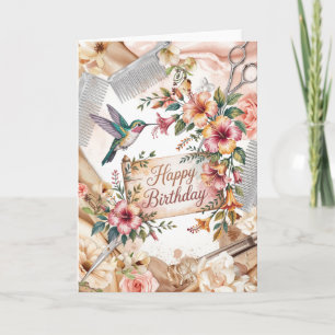 Carte Cadeau d'anniversaire de coiffeur avec ciseaux