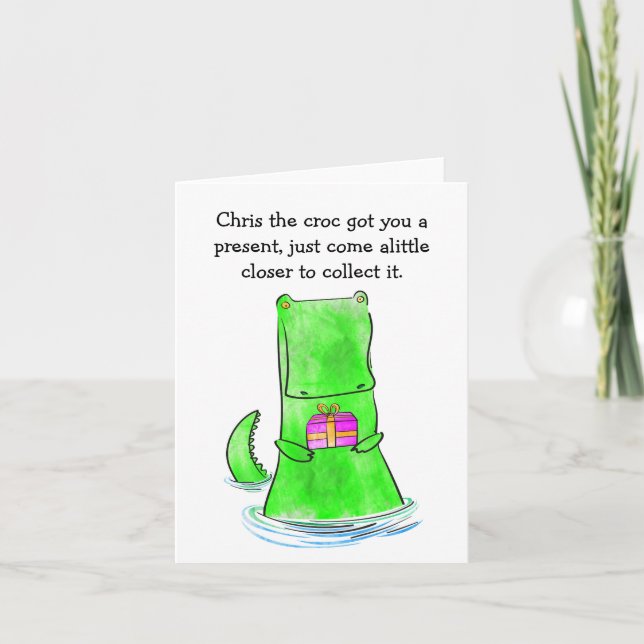 Carte cadeau d'anniversaire de crocodile (Devant)