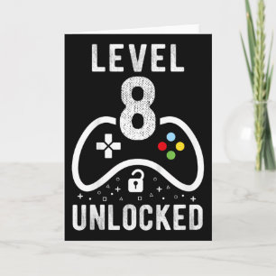 Carte Cadeau d'anniversaire de jeu vidéo Niveau 8 débloq