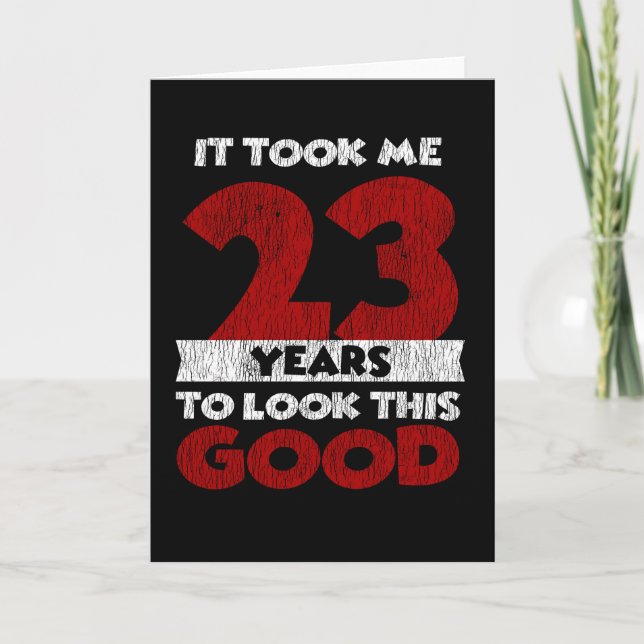 Carte Cadeau d'anniversaire drôle de 23 ans vintage (Devant)