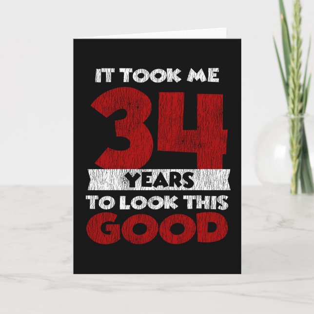 Carte Cadeau d'anniversaire drôle de 34 ans vieux de 34  (Devant)