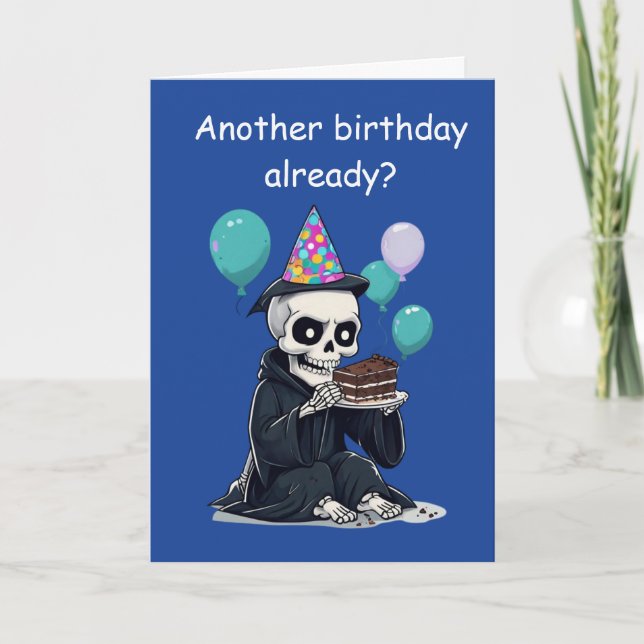 Carte Cadeau d'anniversaire drôle de faucheuse Rigolard  (Devant)