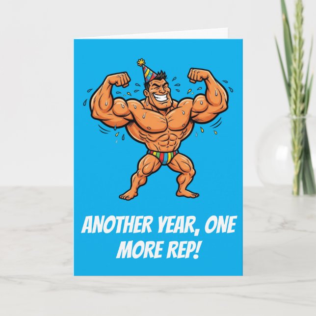 Carte Cadeau d'anniversaire drôle pour bodybuilder muscl (Devant)