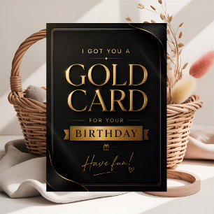 Carte Cadeau d'anniversaire en or mignon