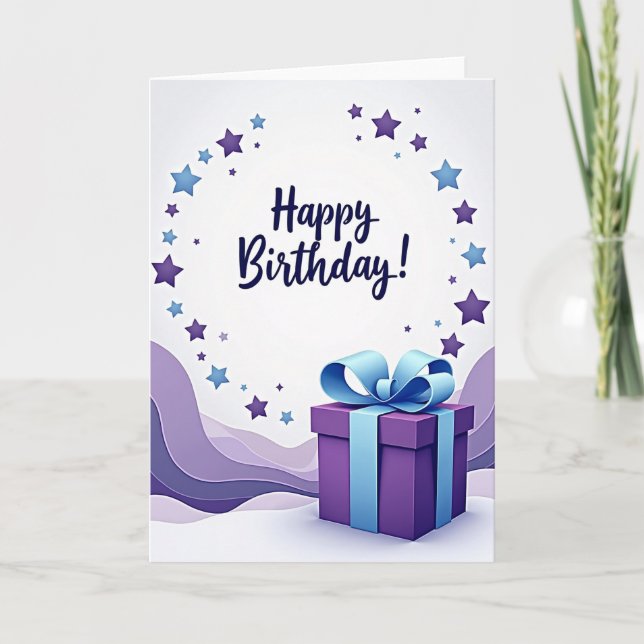 Carte Cadeau d'Anniversaire Étoilé (Devant)