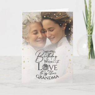 Carte Cadeau d'anniversaire minimaliste pour grand-mère