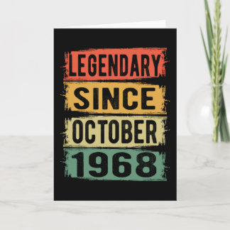 Carte Cadeau d'anniversaire octobre 1968