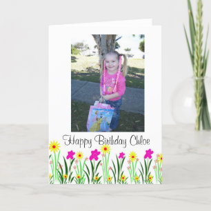 Carte Cadeau d'anniversaire personnalisé Chloe avec des