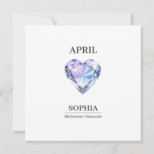 Carte Cadeau d'anniversaire personnalisé Diamant d'avril