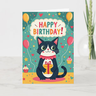 Carte Cadeau d'Anniversaire pour Chats