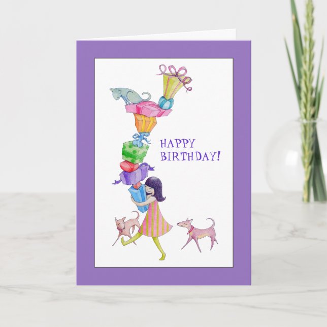 Carte cadeau d'anniversaire pour fille (Devant)