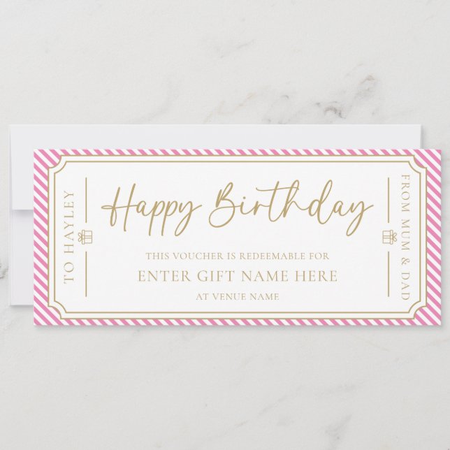 Carte cadeau d'anniversaire rose joyeux (Devant)