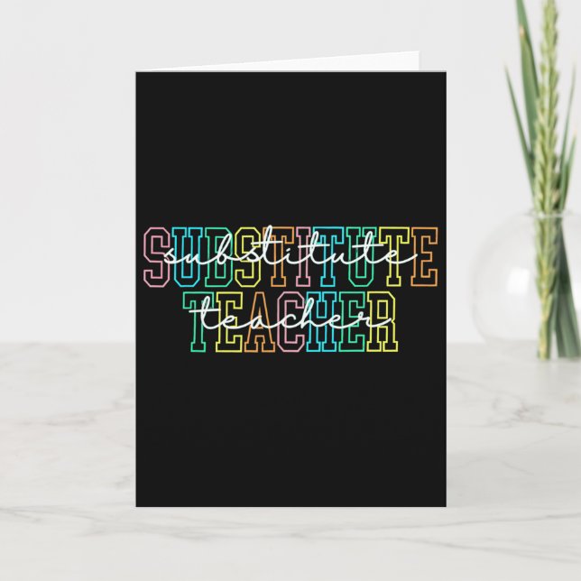 Carte Cadeau d'appréciation pour professeur suppléant Pr (Devant)
