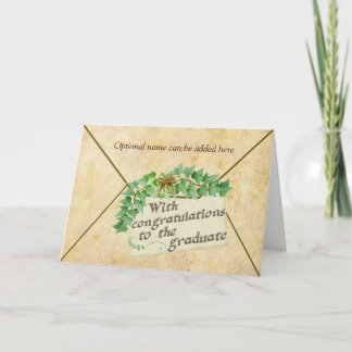 Carte cadeau d'argent pour diplôme