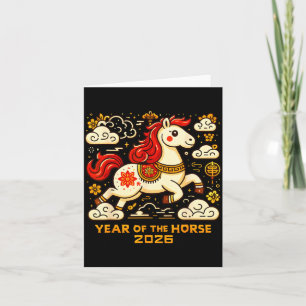 Carte Cadeau d'art pour le Nouvel An lunaire du Cheval d
