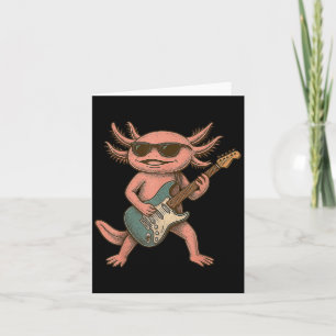 Carte Cadeau d'Axolotl jouant de la guitare Rock And Rol