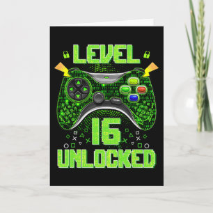 Carte Cadeau de 16e anniversaire Niveau 16 débloqué pour