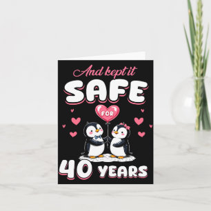 Carte Cadeau de 40 ans de mariage pour couple de manchot
