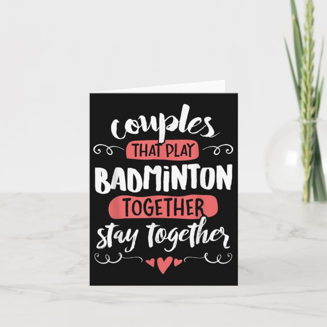 Carte Cadeau de badminton pour couples - Restez ensemble (Devant)