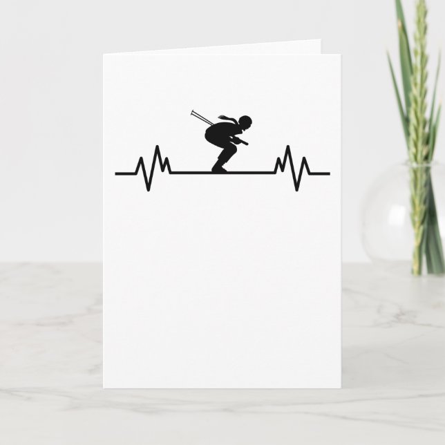 Carte Cadeau de battements de cœur de ski Fun Skiing Spo (Devant)