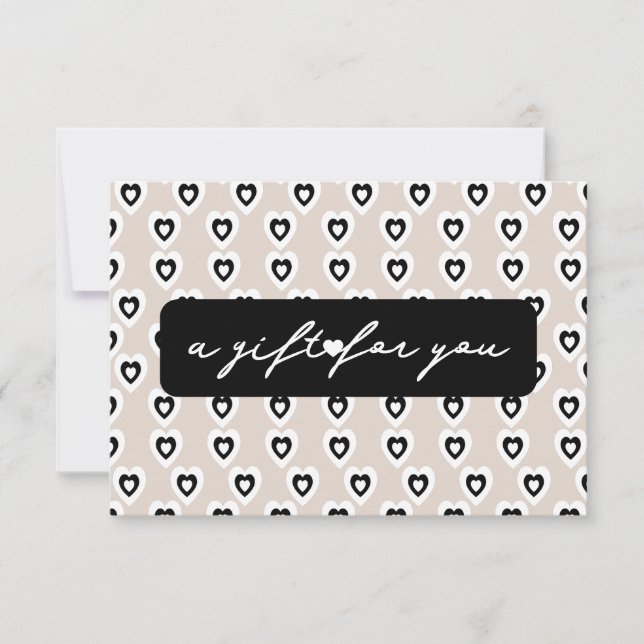 Carte Cadeau de Beauté à Motif Cœur Moderne (Devant)