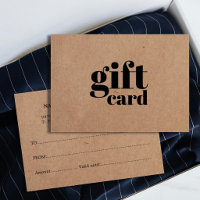 Carte cadeau de beauté Kraft imprimé simple