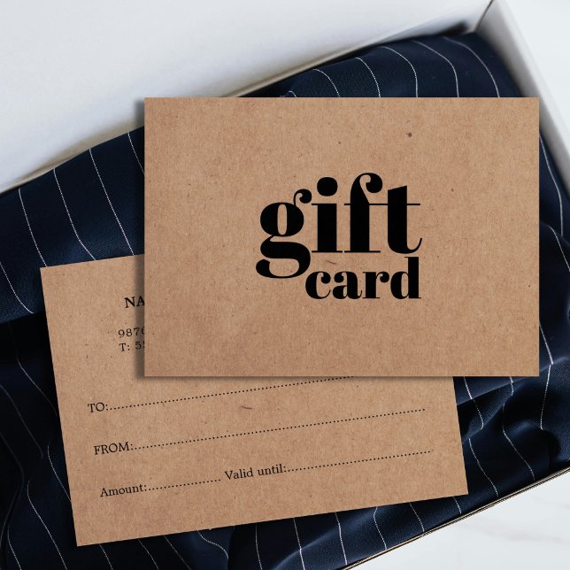 Carte cadeau de beauté Kraft imprimé simple (Créateur téléchargé)