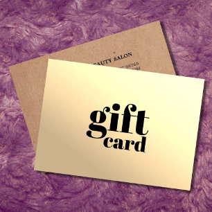 Carte cadeau de beauté moderne Faux Gold imprimé K