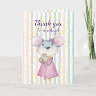 Carte Cadeau de bébé amusant Mignon Souris Animal
