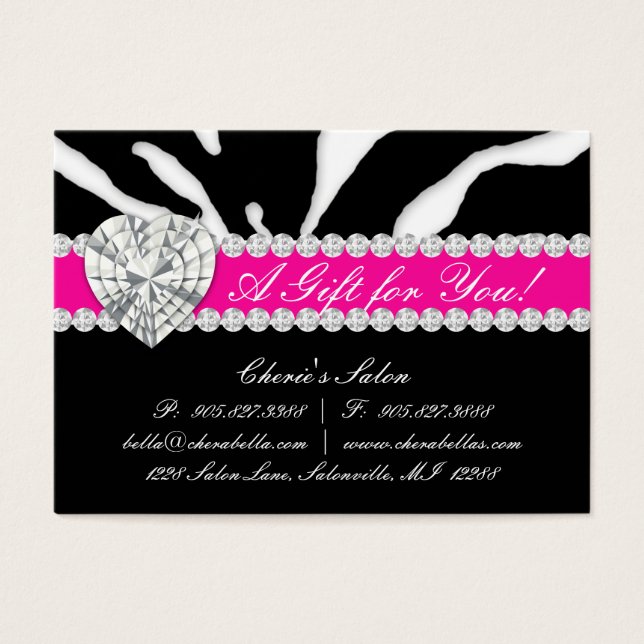 Carte cadeau de bijoux de salon Zebra Animal Lips  (Devant)