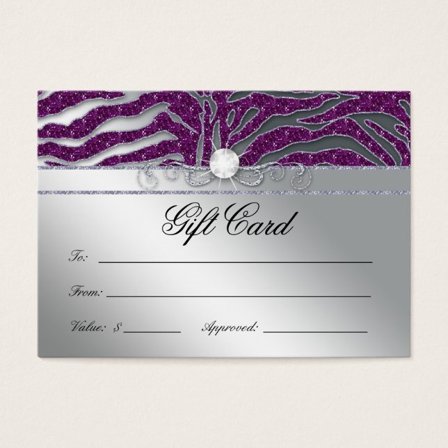 Carte cadeau de bijoux luxe Zebra Plum étincelle e (Devant)